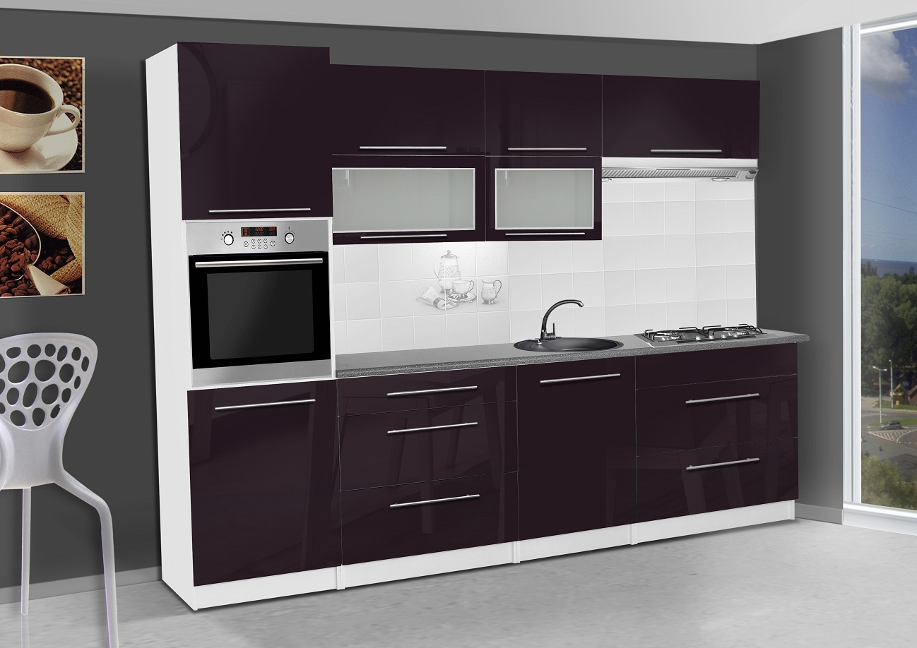Cappuccino Hochglanz K?chenzeile Elena 300 cm, Cappuccino Hochglanz : Regal Cappuccino Hochglanz Regal Cappuccino Hochglanz : Cappuccino Hochglanz K?chenzeile Elena 300 cm, Cappuccino Hochglanz