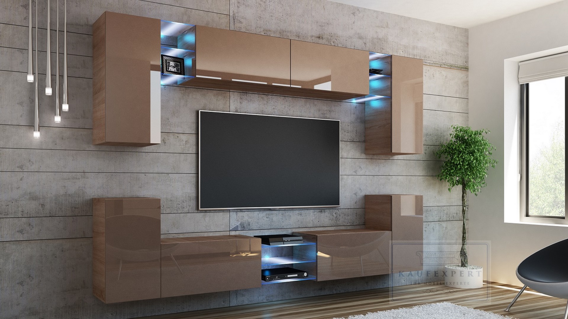 Wohnwand galaxy 270 neue bessere version mdf hochglanz concept ...