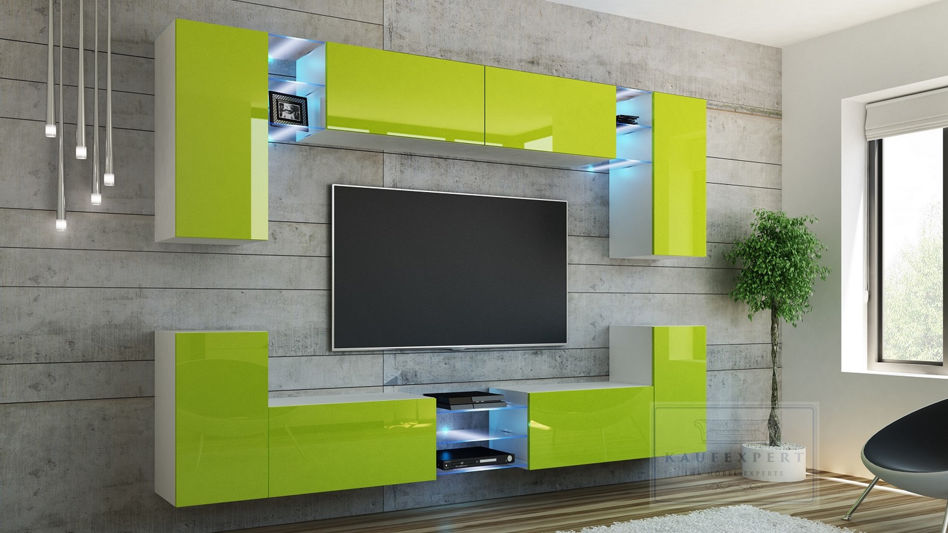 Wohnwand galaxy 270 neue bessere version mdf hochglanz concept ...