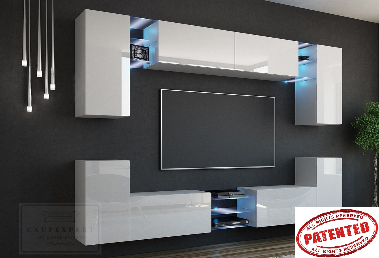 Wohnwand galaxy 270 neue bessere version mdf hochglanz concept ...