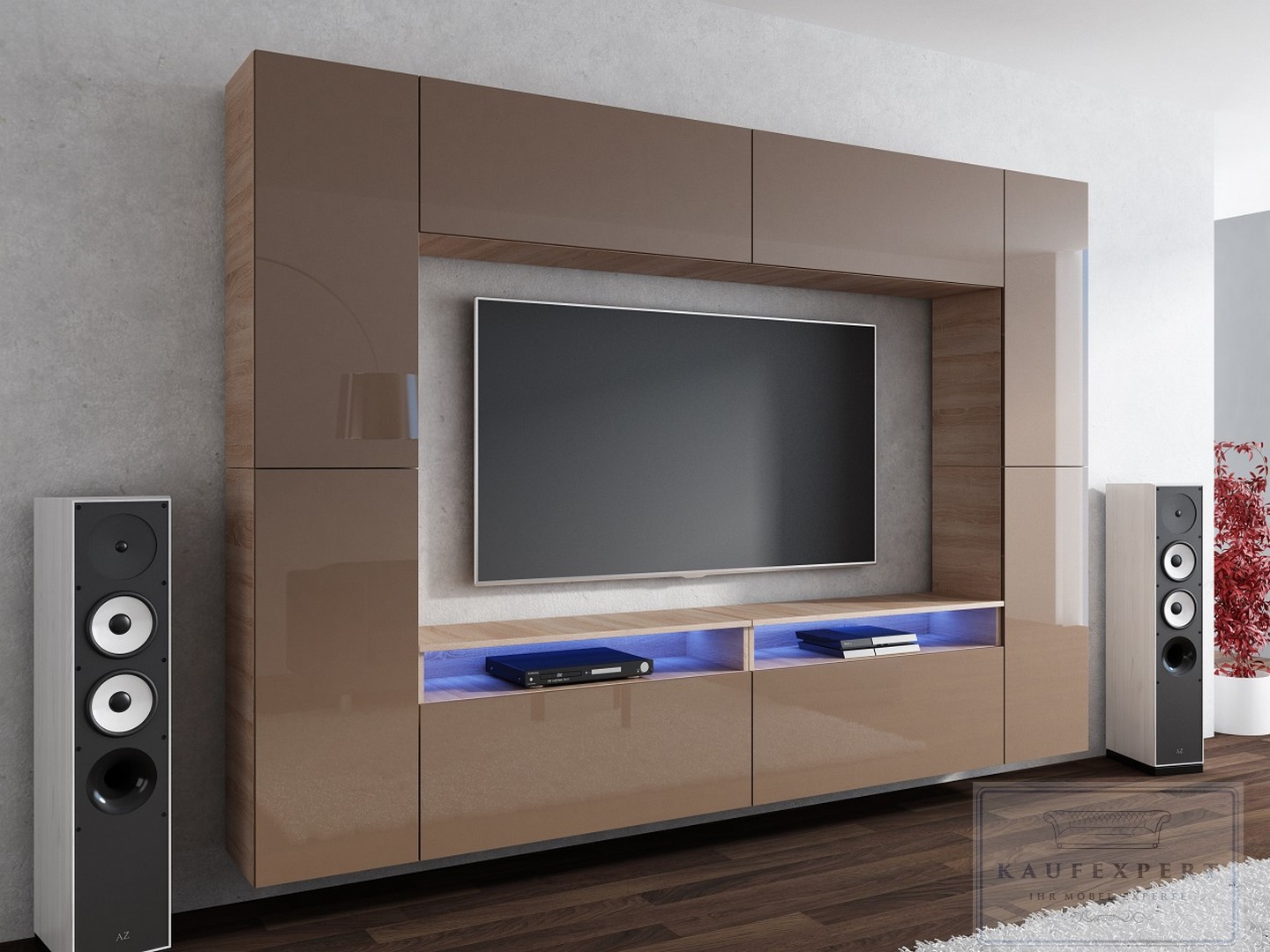 Wohnwand Hochglanz Galaxy Grau Wei? Mediawand LED Kino Mirage Concept Wohnwand Hochglanz Galaxy Grau Wei? Mediawand LED Kino Mirage Concept