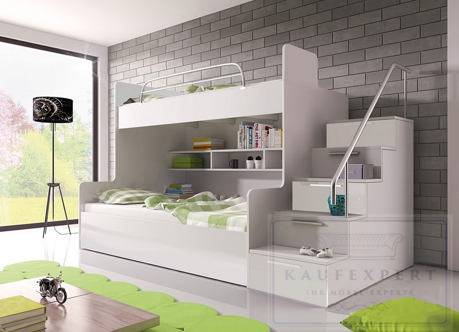 Doppelstockbett Etagenbett Hochglanz Hochbett Kinderbett Bettkasten