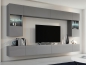 Preview: Wohnwand Flow Mattgrau Mediawand Medienwand Design Modern Led Beleuchtung Hängewand Hängeschrank TV Wand  Grau Matt